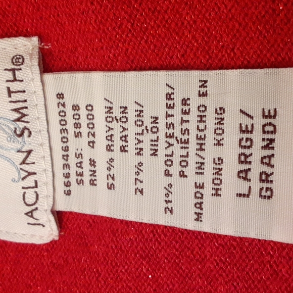 Jaclyn Smith red sparkly cardigan sweater - Picture 8 of 12